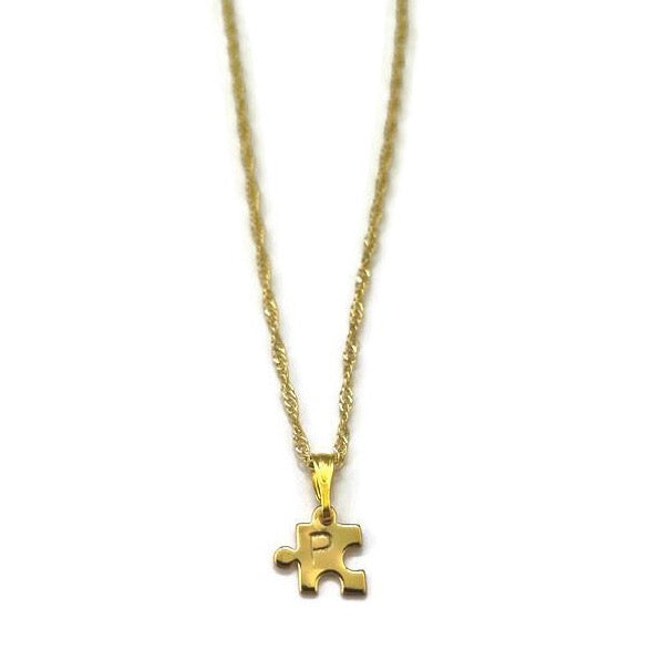 Puzzel Letter Ketting - Goud