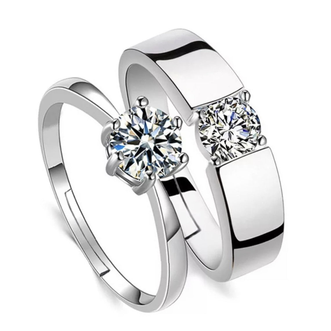 Classic Couple Ring Set - Zilver