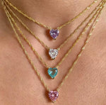 Roze Kristal Ketting - Goud