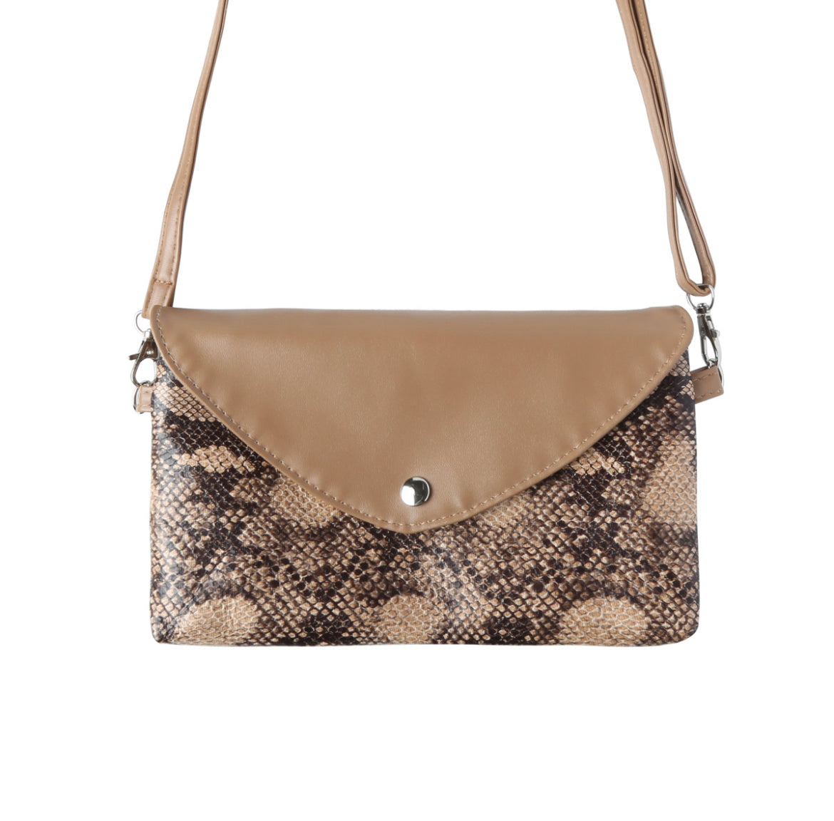 Slangen Print Tas - Beige