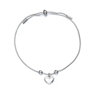 Wit Hart Armband - Zilver