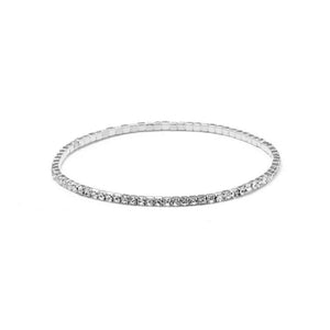 Elastieke Kristal Armband - Zilver