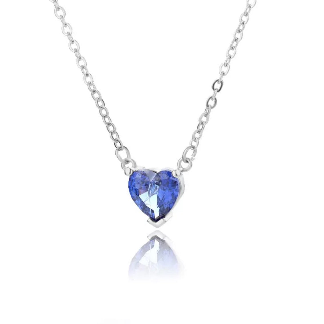 Blauwe Kristal Ketting - Goud