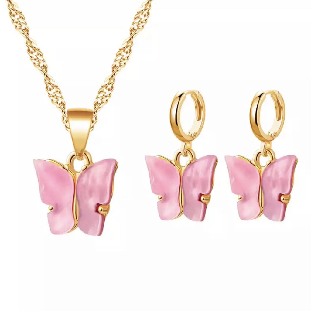 Roze Vlinder Set - Goud