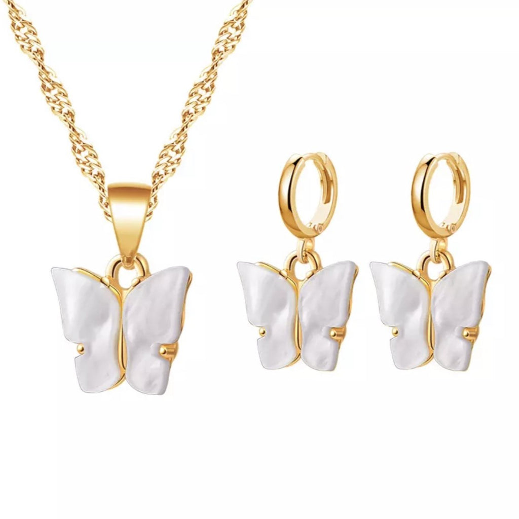 Witte Vlinder Set - Goud