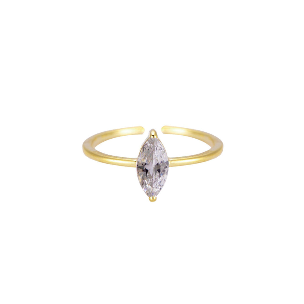 Oval Stone Ring - Goud