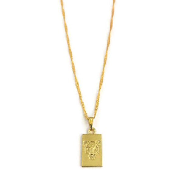 Panter Plaat Ketting - Goud